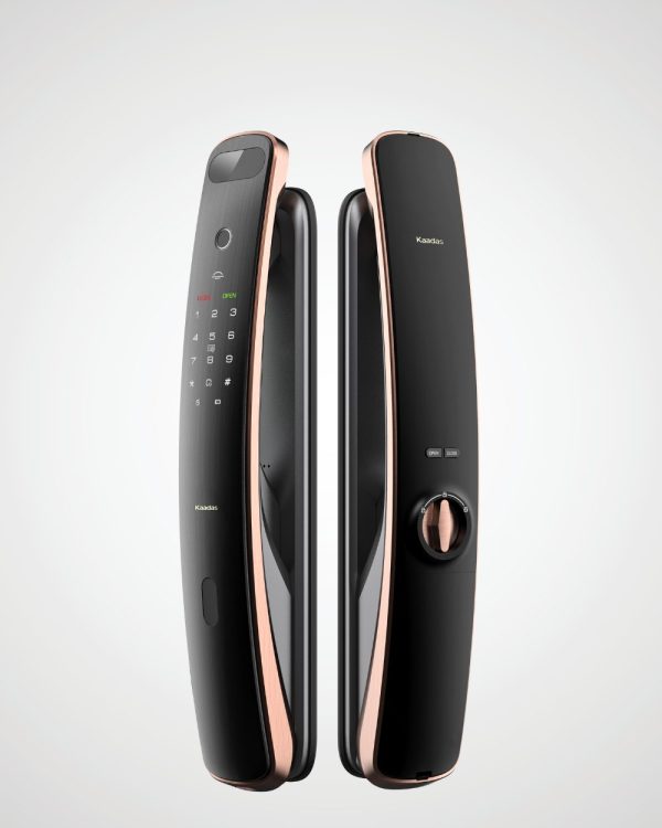 Kaadas K19F smart lock in gold/copper finish with Italian design and biometric security no WiFi bridge
